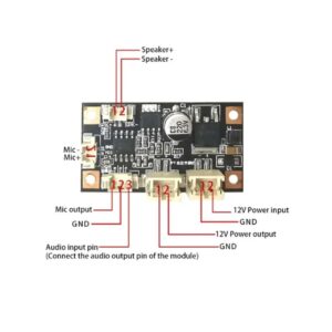 12V IP Voice Intercom Mic Audio Mixer Speaker Amplifier PCB Board for CCTV IP Camera and NVR