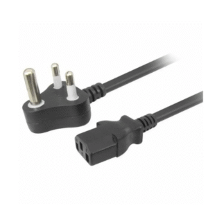 Black 3 Pin Power Cable for Home and Office Electronics